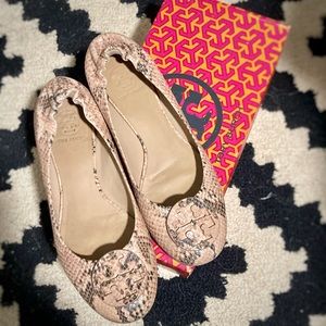 Tory Burch Snakeskin Reva Flats
